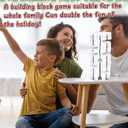 Christmas Wooden Blocks Stacking Game, Snowflake Collapsible Tower Game for Family Game Nights, Parties & Festive Decor, Suitable for Indoor/Outdoor Play