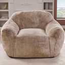 Homguava Bean Bag Chair Bean Bag Chairs for Adults Comfy Beanbag Chair with Spacious Design Giant Bean Bag Couch with Armrest Large Bean Bag Chair with Filler for Living Room Bedroom (Khaki), Single
