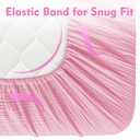 Pro Goleem Muslin Pack n Play Sheets for Girls, Soft Breathable Cotton Fitted Mini Crib Sheets, Baby Sheets for Playard Mattress, 2 Pack (PinkPurple)