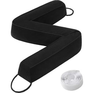 Weighted Door Draft Stopper for Front Door, Easy to Use Heavy 36 inch Door Bottom Winter Cold Air Draft Blocker, for Exterior, Apartment, Back Door, Fits Door Gap Up to 3, 2.2lb (Black)