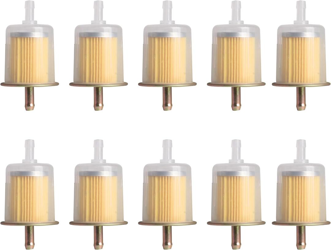 10 Pcs 3/8" Universal Inline Fuel Filters for Cars Industrial Tractors Trucks Motorcycles RV's Gas Powered Engine