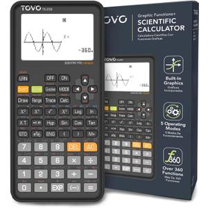 TOVO Scientific Calculator with Graphic Functions, 360+ Functions Graphing Calculator for Students, Large 3" Screen Multi-Mode Scientific Calculators for High School & College, TS-259 (Graphite Black)