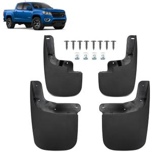 Mud Flaps Compatible with GMC Canyon/Chevrolet Colorado 2015 2016 2017-2021 2022 (Without Flares) No-Drill Front & Rear 4PCS Mud Splash Guard Accessories
