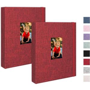 Cherrich Small Photo Album 4x6 100 Pockets with Writing Space Linen Cover Picture Book Holds 4x6 Photos for Wedding, Baby, Family, Graduation