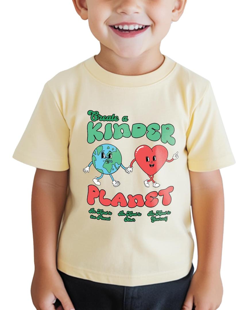 Boys Earth Shirt for Toddler Girls Kids Earth T-Shirts Tops Graphic Tee Short Sleeve, 140/64