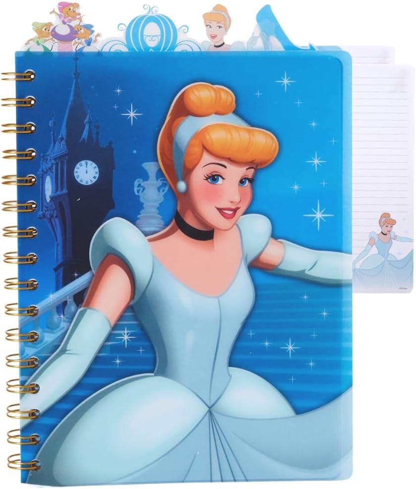 Disney Cinderella Tab Journal Notebook, Spiral Bound, 96 Lined Pages, 8 x 7 inches
