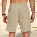 Men's Corduroy Shorts Casual Elastic Drawstring Lightweight Summer Beach Shorts with Pockets (S)
