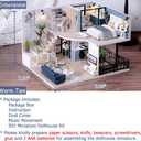 TuKIIE DIY Miniature Dollhouse Kit with Furniture, 1:24 Scale Creative Room Mini Wooden Doll House Accessories Plus Dust Proof & Music Movement for Kids Teens Adults (Satisfied Time)