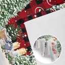 Christmas Tie Up Window Valances for Kitchen, Snowman Rod Pocket Curtain Valance Let it Snow Black Red Buffalo Plaid Window Topper Decor Xmas Tree Valance Curtains for Living Room, Bedroom, 54" x 18"