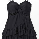 Charmo Plus Size Swimsuit for Women Swim Dress Scalloped One Piece Tummy Control Bathing Suit Ruched Swim Suits 2026 Size L