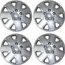 Tuningpros WC3-16-1026-S - Pack of 4 Hubcaps - 16-Inches | Silver | Style 026 Style Snap-On (Pop-On) Type Metallic Silver Wheel Covers Hub-caps