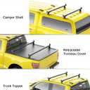 FengYu 57" Universal Roof Ladder Rack for Van & Pickup Truck Cap & Topper, Roof Rack, Heavy Duty Aluminum (Drilling Required) 2 Bar Ladder Roof Van Rack Truck Rack Adjustable Black Accessories