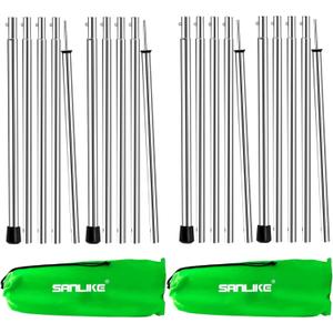 SANLIKE Camping Tent Tarp Poles Set for Canopy Awning Shelter Backpacking Hiking - Telescopic Adjustable Length Tent Sunshade Support Stick Rods (Adjustable Length - Steel 2packs)