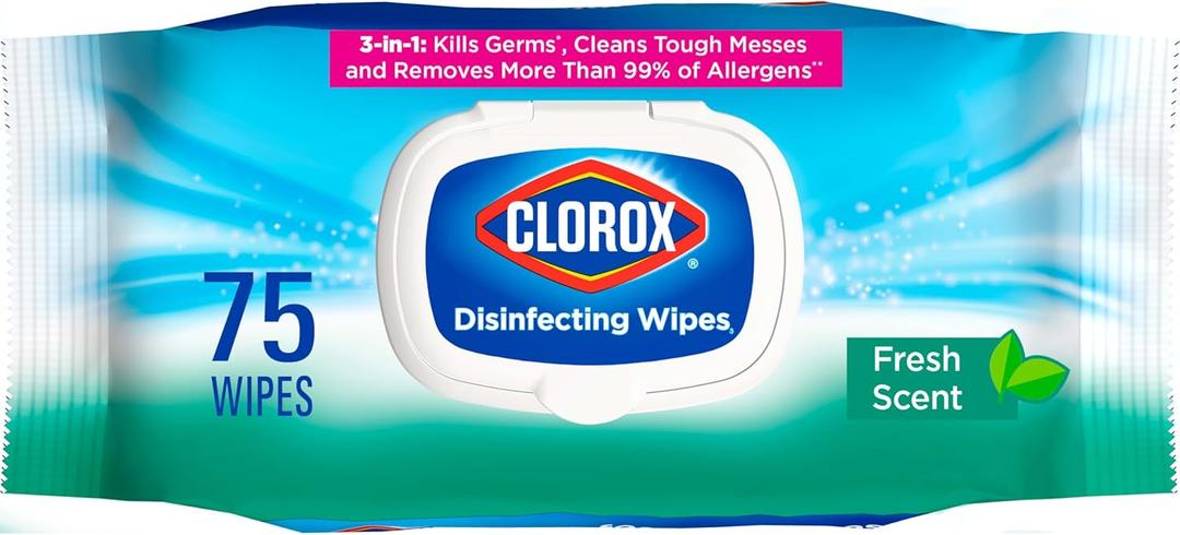 Clorox Disinfecting Wipes, Cleaning Wipes Flex Pack, Fresh Scent, 75 Count (Pack May Vary) 2 Pack