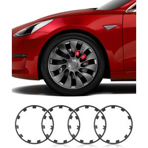 Model Y All-in-one Wheel Rim Protector for Tesla Model Y 21'' Uberturbine Wheel - Strips for Curb Rash Prevention - Set of 4 Rim Protector Easy to Install (Gunpowder,21'')