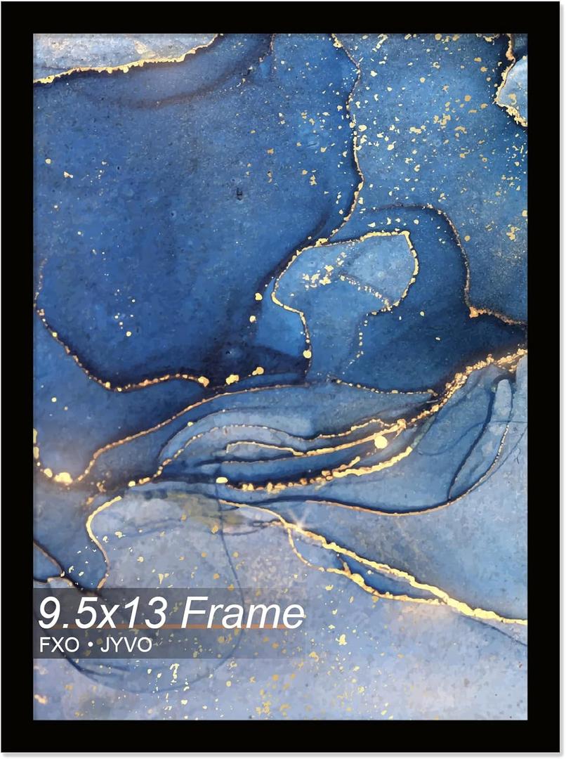 9.5x13 Picture Frame, Black Frame for 9.5 x 13 Inch Picture Poster Photo, Light Weight and High Transparent 9.5 by 13 Frame for Wall - 1 Pack/Black/9.5"x13"