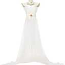 Women Cape for Elven, Medieval Full Length Fairy Cloak Off Shoudler Capelet Cosplay Costume (White, S)