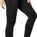 Heathyoga Leggings with Pockets for Women Tummy Control High Waisted Yoga Pants Women Compression Workout Leggings (Black)