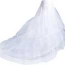 Mermaid Petticoat 3 Layers Crinoline Petticoat Underskirt Floor Length Party Dress Wedding Dress For Women White