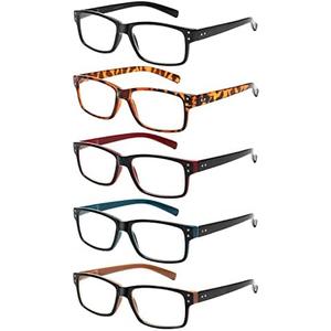 NORPERWIS Reading Glasses 5 Pairs Quality Readers Spring Hinge Glasses for Reading for Men and Women (5 Pack Mix Color +2.00)