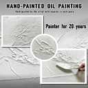 Modern Hand Painted Wall Art for Dining Room White Pictures for Bedroom Abstract Living Room Wall Decor Size 24 x 47 Inch