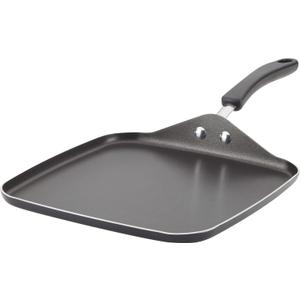 Farberware Cookstart DiamondMax Nonstick Square Deep Grill Pan/Griddle, Dishwasher Safe, 11 Inch - Black