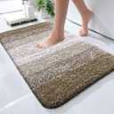 OLANLY Small Bathroom Rugs Mat 24x16, Extra Soft Absorbent Microfiber Bath Rugs, Rubber Backing, Quick Dry, Machine Washable Bath Mat for Bathroom Floor, Tub and Shower, Home Decor Accessories, Coffee