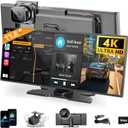 Largest 11.5 inch Wireless CarPlay Screen for Car, A-pple CarPlay & Android Auto HD Touchscreen with 4K Dash Cam/1080P Backup Camera/Navigation/Bluetooth/Voice Control/FM/Mirror Link,for All Vehicles