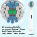 Replacement Toothbrush Heads Compatible with Oral B Pro 1000 Electric Toothbrush,Replacement Brush Heads Refill for Genius X,Smart 1500,Pro 5000,16 Count (White)