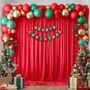 10x10ft Red Backdrop Curtains for Wedding Parties Wrinkle Free Photo Backdrop Drapes for Photography Birthday Baby Shower Soft Fabric Party Backgournd for Photoshoot 5x10ft, 2 Panels