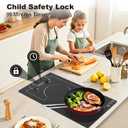 GIHETKUT Double Induction Cooktop, 110V 2300W hot plate with LED Touch Screen, 9 Power Levels, Kids Lock & Timer, Overheat Protection, knob and touch control 2 burner Induction cooktop