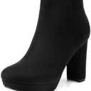 DREAM PAIRS Women's Stomp High Heel Ankle Boots 5 1/2