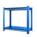 SDXYSTCE 2-Tier Metal Shelving Unit, 35.4”W x 18”D x 34”H Garage Shelving Heavy Duty，880 lbs Weight Capacity Adjustable Storage Shelves for Retiple Tanks, Aquariums, Pantry, Garage，Blue