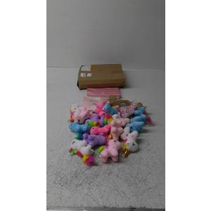 Remuuly 100 Pcs 16 Sets Dinosaur Party Favor Mini Dinosaur Stuffed Animals Bulk Plush Keychains Bracelet Gift Box Sticker for Adopt an Animals Favors Birthday Goodie Bag Supplies Fillers Stuffers