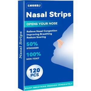 120Pcs Nasal Strips Anti Snoring, Extra Strength Nose Strips Breathing, Nose Tape for Sports and Sleep, Anti Snoring Strips Help Stop Snoring and Nasal Congestion Relief (Brown)