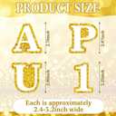 72 Pcs Glitter 2026 Graduation Letters Numbers Cardstock Shiny Crafts Alphabet with Adhesive Dots for Graduation Trifold Photo Board Grad Leis Homecoming Mums DIY Supplies(White Gold)