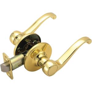 Design House Scroll Passage Hall and Closet Door Lever, Polished Brass, 6.375 in x 1.88 in x 2.625 in, 783035