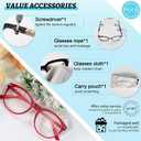 MARE AZZURO Reading Glasses Women Readers 5.0 Stylish Round Reader +5.00 with Spring Hinge