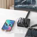 Computer PC Power Button, Desktop Power Button PC External Power Button with 4 Port USB 3.0 Hub