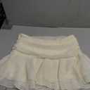 MakeMeChic Women's Cute Mini Skirt Tiered Layer Ruffle Sheer Flared Rave Party Going Out Skirts XS