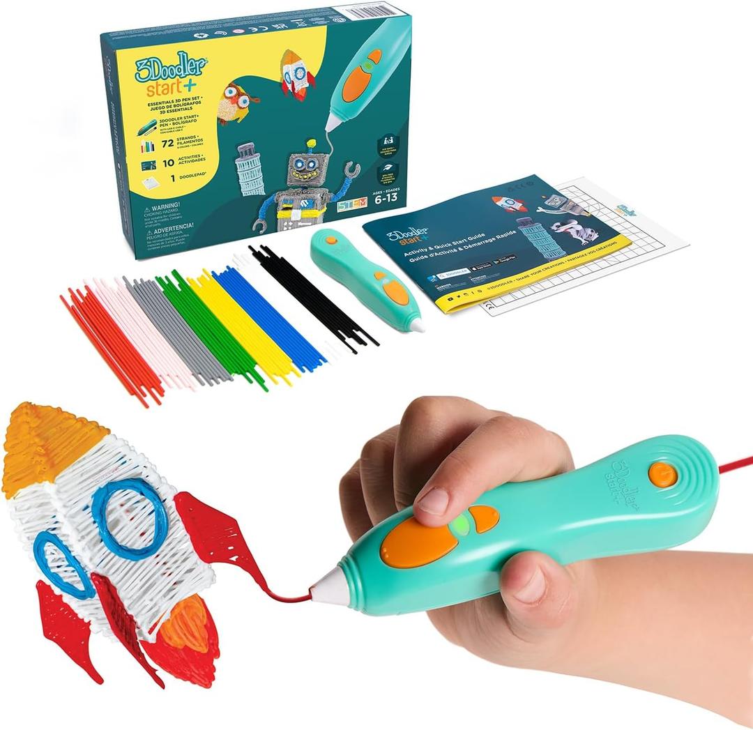 3Doodler Start+ Essentials (2024) 3D Pen Set for Kids, Easy to Use, Learn from Home Art Activity Set, Educational STEM Toy for Boys & Girls Ages 6+