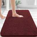 OLANLY Bathroom Rugs 30x20, Extra Soft Absorbent Chenille Bath Rugs, Rubber Backing Quick Dry, Machine Washable Bath Mats for Bathroom Floor, Tub and Shower, Home Decor Accessories, Andorra Red-Brown
