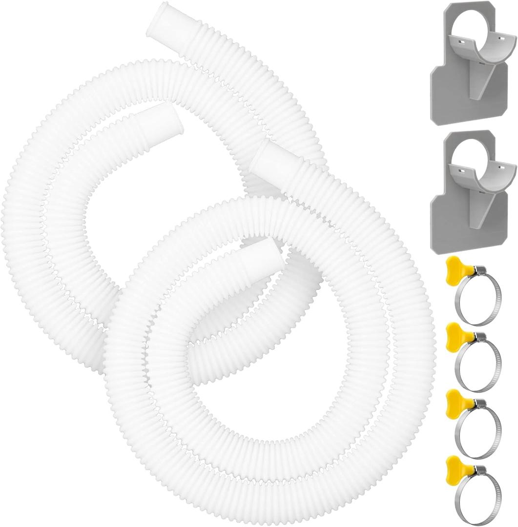 Replacement Hose for Pool Pump 1.25" Diameter Swimming Pool Hose for Above Ground Pools, 59" Long 2 Pack Filter Pump Hose for Pump Models(330 GPH, 530 GPH, 1,000 GPH)