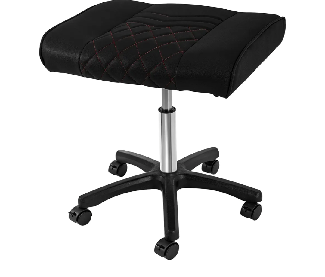 Frassie Footrest Stool Under Desk Mobile Gaming Foot Stool, Multi-use Height Adjustable Rolling Swivel Stool Heavy Duty Ergonomic Foot Stool with Wheels