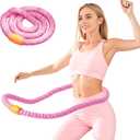 Weighted Hoop for Adults, Soft Spring Hoop Weight Loss, 3.3lb Foldable Hoops for Women Man, Noiseless Design, Portable Slimming Exercise Hoop Equipment for Home Workout