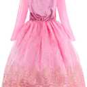 ReliBeauty Girls Princess Dress up Costume with Accessories, 8-10, Pink