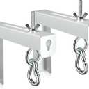 Universal Projector Screen Wall Mount L-Brackets Hanging Ceiling Mount, 6 inch Adjustable Extension with Hook for Home Projector and Movie Screens, Hold up to 66 lbs, White PRL003W