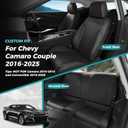 for Chevy Camaro 2016-2024 Seat Covers Full Set, Custom Fit 6th Gen Camaro LT LS RS SS ZL Coupe, Premium Faux Leather Waterproof Car Protector Cushion(Black)