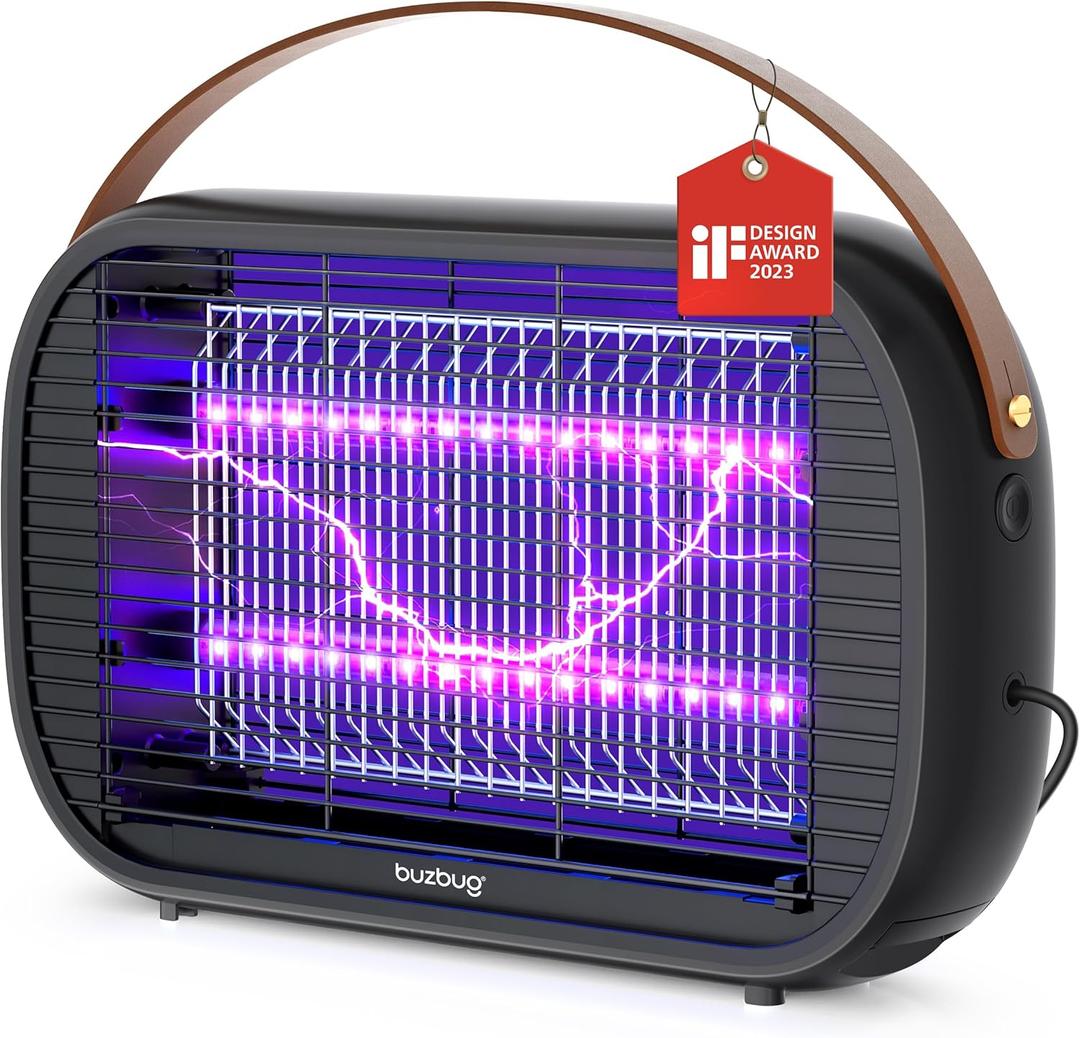 Buzbug LED Bug Zapper Indoor, 10 Years Lifespan Lamp Sustainable Less Power, Durable High-Voltage Electric Mosquito Zapper, Fly Trap Mosquito Trap, Fly Killer Fly Zapper -MA015B (Black)