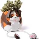 HAUCOZE Dog Statue Planter Succulent Pot Modern Animal Sculpture Home Decor Gift for Living Room Garden Shelf 4.9 Inch